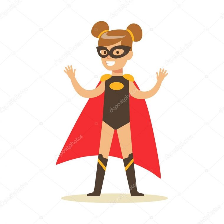 Girl Pretending To Have Super Powers Dressed In Black tout Super Hero Fille Vniufg