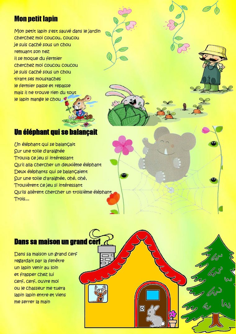 Gonfaron – Creche -Comptines concernant Chanson Mon Petit Lapin