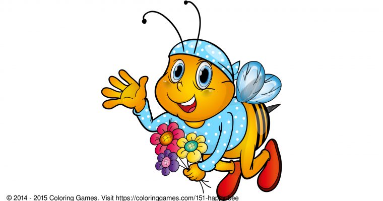 Happy Bee – Coloring Games And Coloring Pages à Coloring Bee Smiling