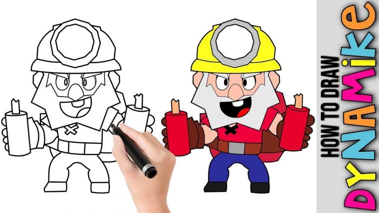 How To Draw Dynamike From Brawl Stars ★ Cute Easy Drawings tout Brawl Stars De Colorat Chefs4Passion