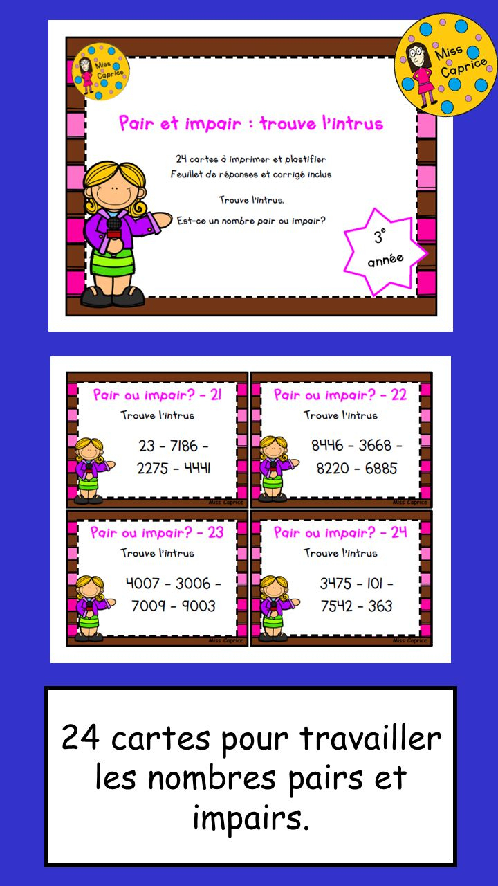 Https://.Teacherspayteachers/Product/Pair-Et-Impair Dedans intérieur Exercice Pair Impair Ce2