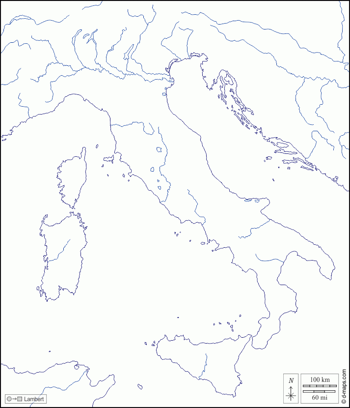 Italie Carte Géographique Gratuite, Carte Géographique dedans Carte Italie Vierge