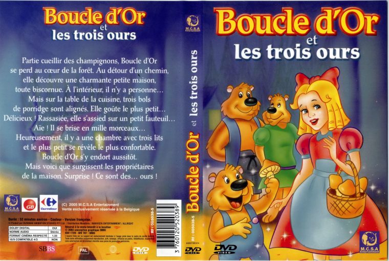 Jaquette Dvd De Boucle D'Or Et Les Trois Ours – Cinéma Passion pour Image Sacquentielle Boucle D'Or Et Les Trois Ours