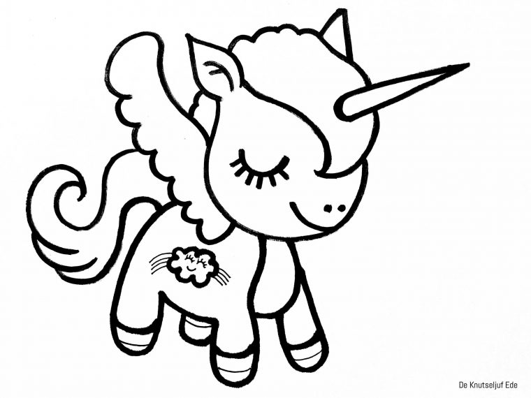 Kleurplaat Regenboog Unicorn – Eenhoorn Kleur Op Nummer avec Kleurplaat Unicorn