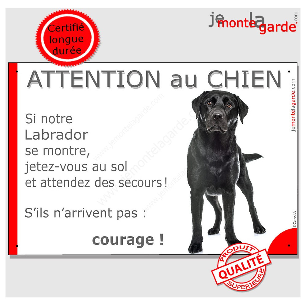 Labrador Noir, Panneau Attention Au Chien Marrant Drôle destiné Dessin Labrador Beige
