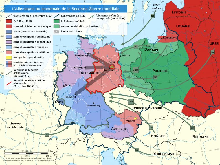 L'Allemagne Au Lendemain De La Seconde Guerre Mondiale avec Carte De L'Allemagne Vierge