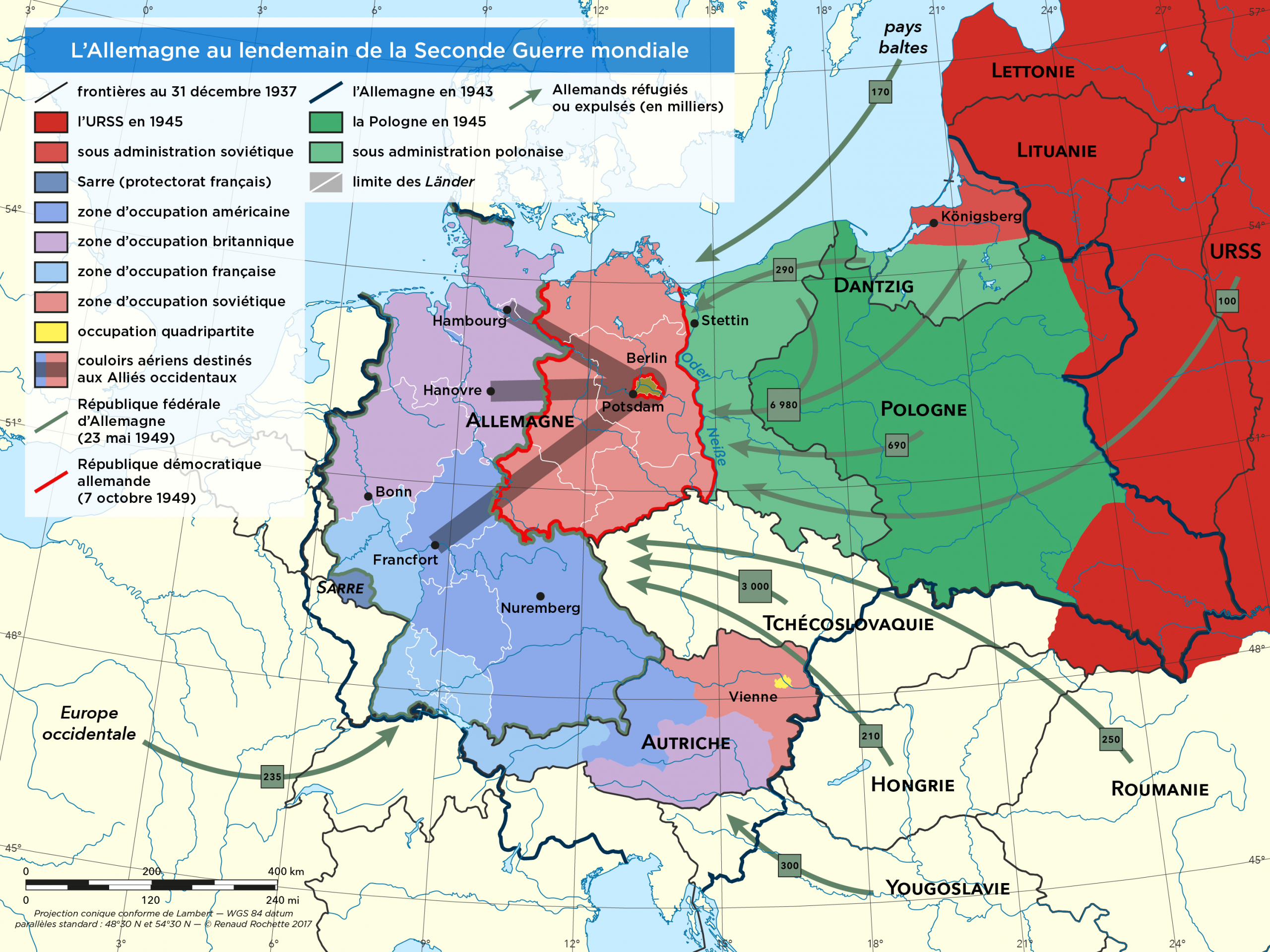 L'Allemagne Au Lendemain De La Seconde Guerre Mondiale avec Carte De L'Allemagne Vierge