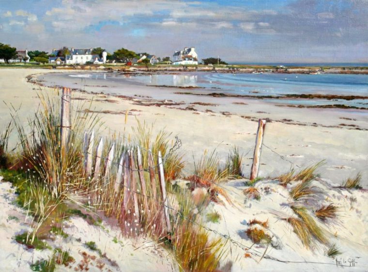 Le Goff Henri « Plage Bretonne En Hiver » Huile Sur Toile encequiconcerne L'Toile Du Mer Desnos Ecrire