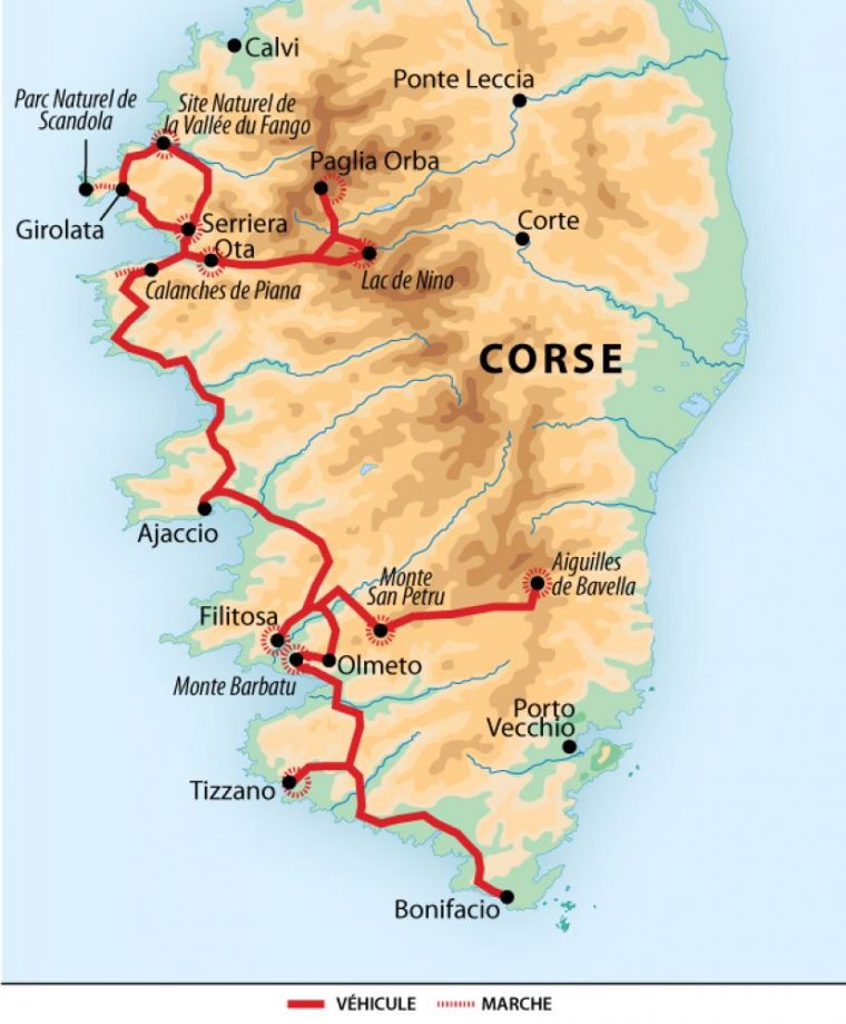Le Meilleur De La Corse : De Porto À Bonifacio – Voyage à La Carte De La Corse Entierement Detaillee
