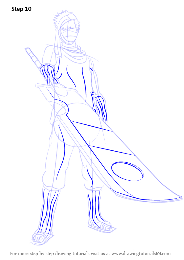 Learn How To Draw Zabuza Momochi From Naruto (Naruto) Step serapportantà Zabuza Coloring Pages