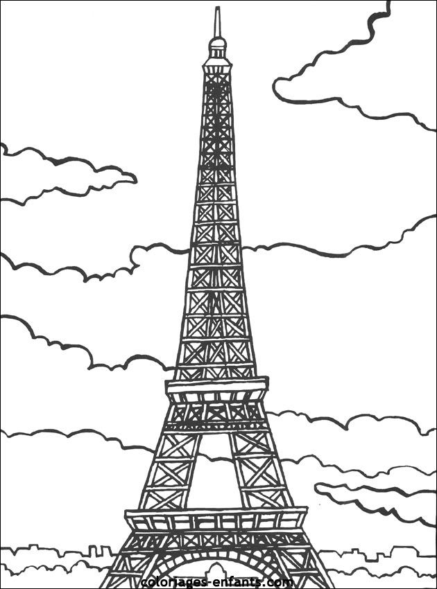 Les Coloriages De La Tour Eiffel | Coloring Pages, Happy avec Imprimer Image Tour Eiffel