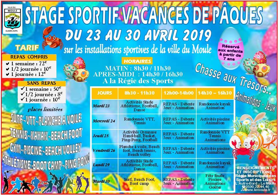 Les Vacances De Pâques 2019 - Le Moule Du 23 Au 30 Avril destiné Vacances 2019 2019