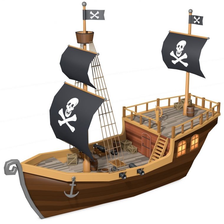 Low Poly Pirate Ship 3D Asset | Cgtrader dedans Plan Bateau Pirate Carton