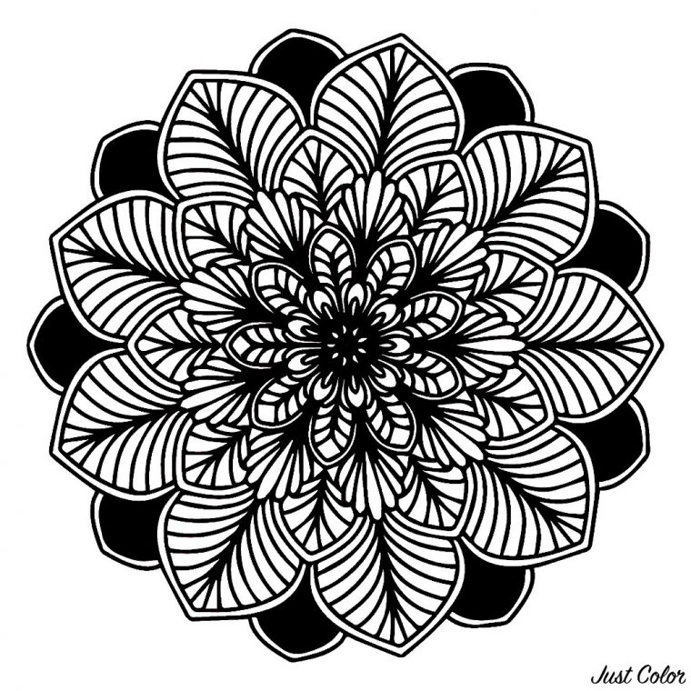 Mandala Noir & Blanc – Mandalas – Coloriages Difficiles serapportantà Grenouille Noir Et Blanc Facil