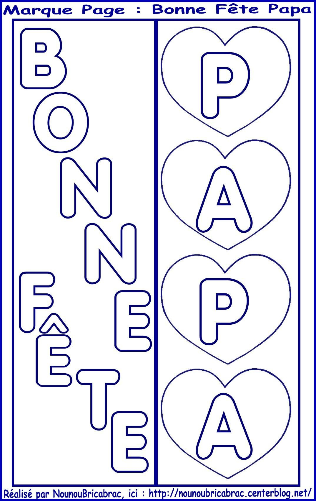 Marque Page, Bonne Fête Papa À Décorer - Bonne Fete concernant Coloriage Joyeux Anniversaire Papa A Imprimer