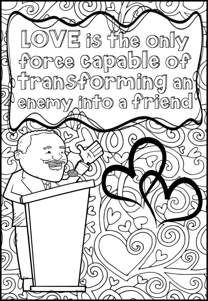 Martin Luther King Jr. Growth Mindset Quotes Coloring concernant Colorsheet Of Martin Luther King