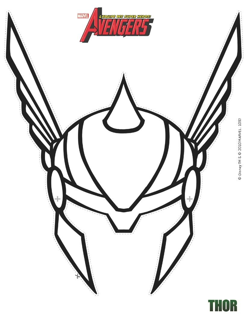 Masque À Imprimer : Masque De Thor À Découper | Coloriage pour Images Masques Super Heros A Imprimer