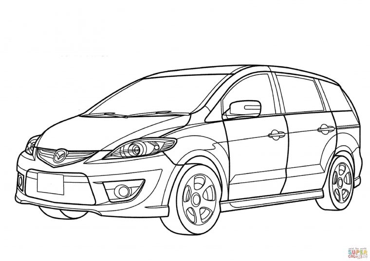 Mazda Premacy Minivan Coloring Page | Free Printable tout Voiture Coloring