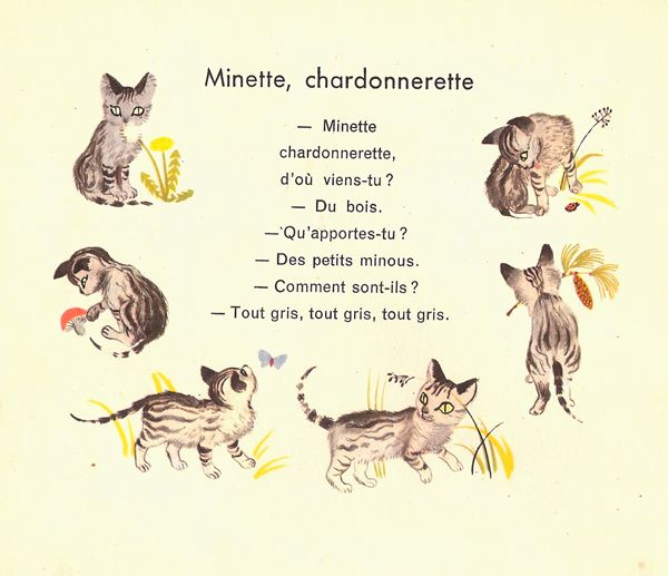 Minette, Chardonnerette. Album Du Père Castor 1953 concernant Comptine Minette Et Claude