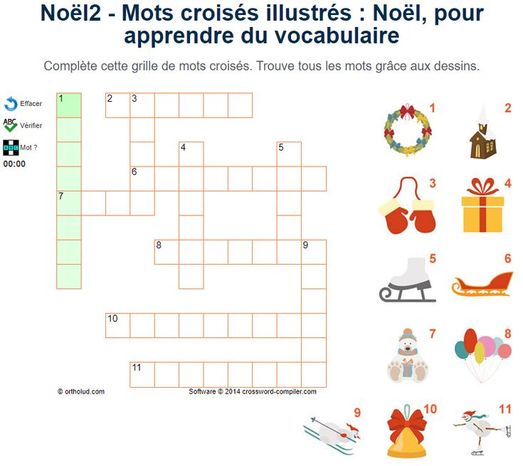 Mots Croisés Illustrés : Noël, Pour Apprendre Du pour Mots Croises De Noel