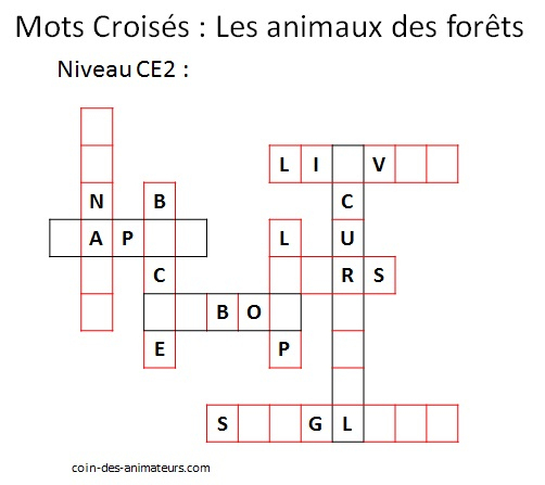 Mots Croisés – Les Animaux De La Forêt – Cp Ce2 Cm1 – Le concernant Mots Croise La Pollution