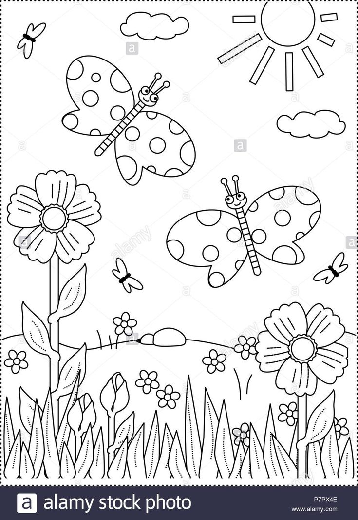 New 12 Coloriage Fleur De Printemps | Butterfly Coloring intérieur Des Fleurs De Printemps A Dessiner