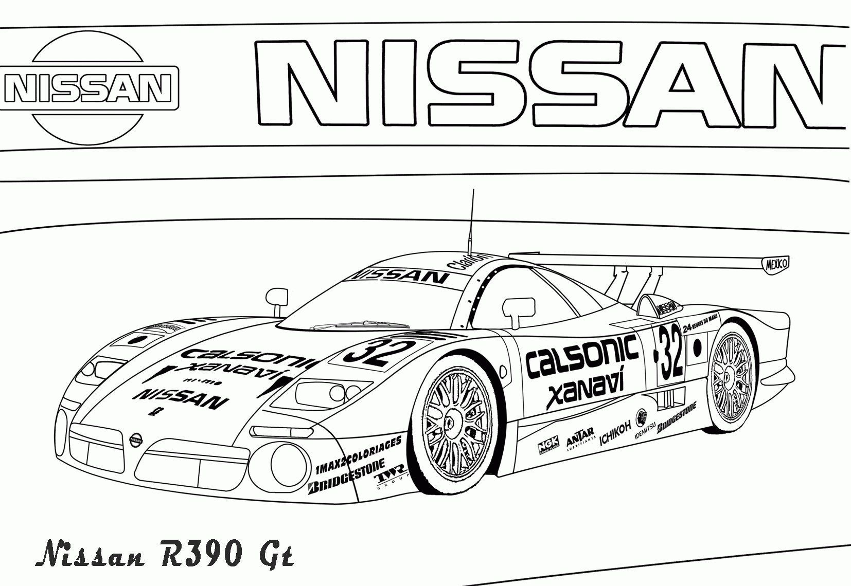 Nissan 350 - Free Coloring Pages intérieur Nissan Silvia Dessin