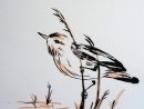 Oiseau Encre 01, Dessin Par Claire Arnoult | Artmajeur serapportantà Dessiner Un Oeaseaux En Vole Pasvv A Pas