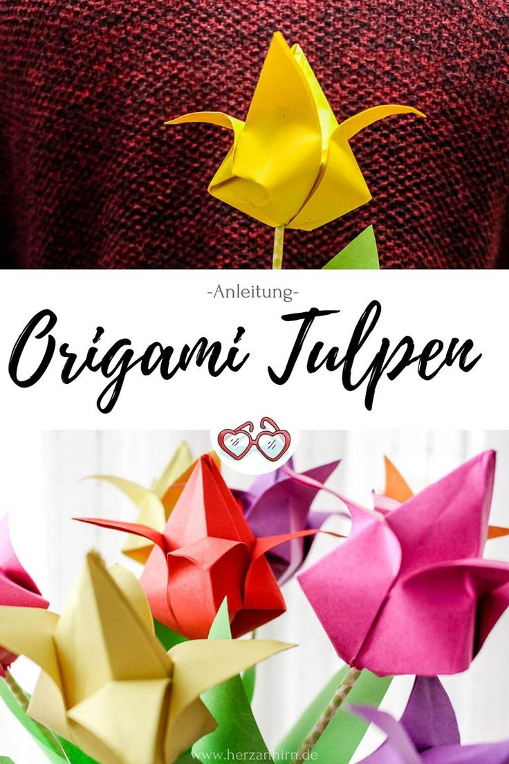 Origami Tulpen Aus Papier Falten – Diy-Anleitung Zum pour Tulpen Aus Papier Basteln