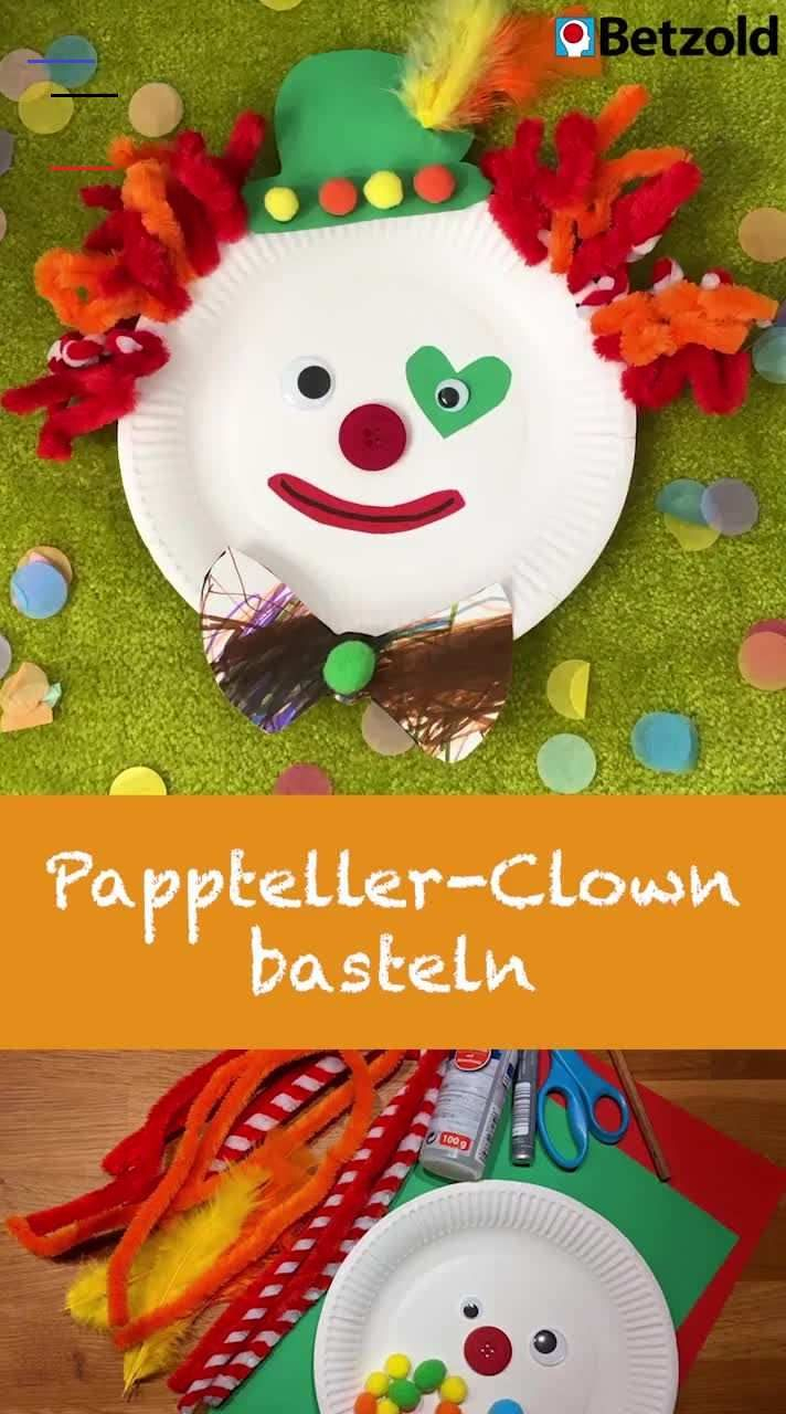 Pappteller-Clown Basteln + Mehr Ideen Für Fasching – # à Atwenzkalender Basteln Mit Papteller