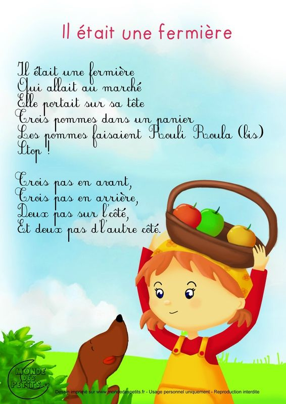 Parole Des Comptines - Micro Crèche Les Gribouillis dedans Ronde Chanter Maternelle Sur Les Fruits
