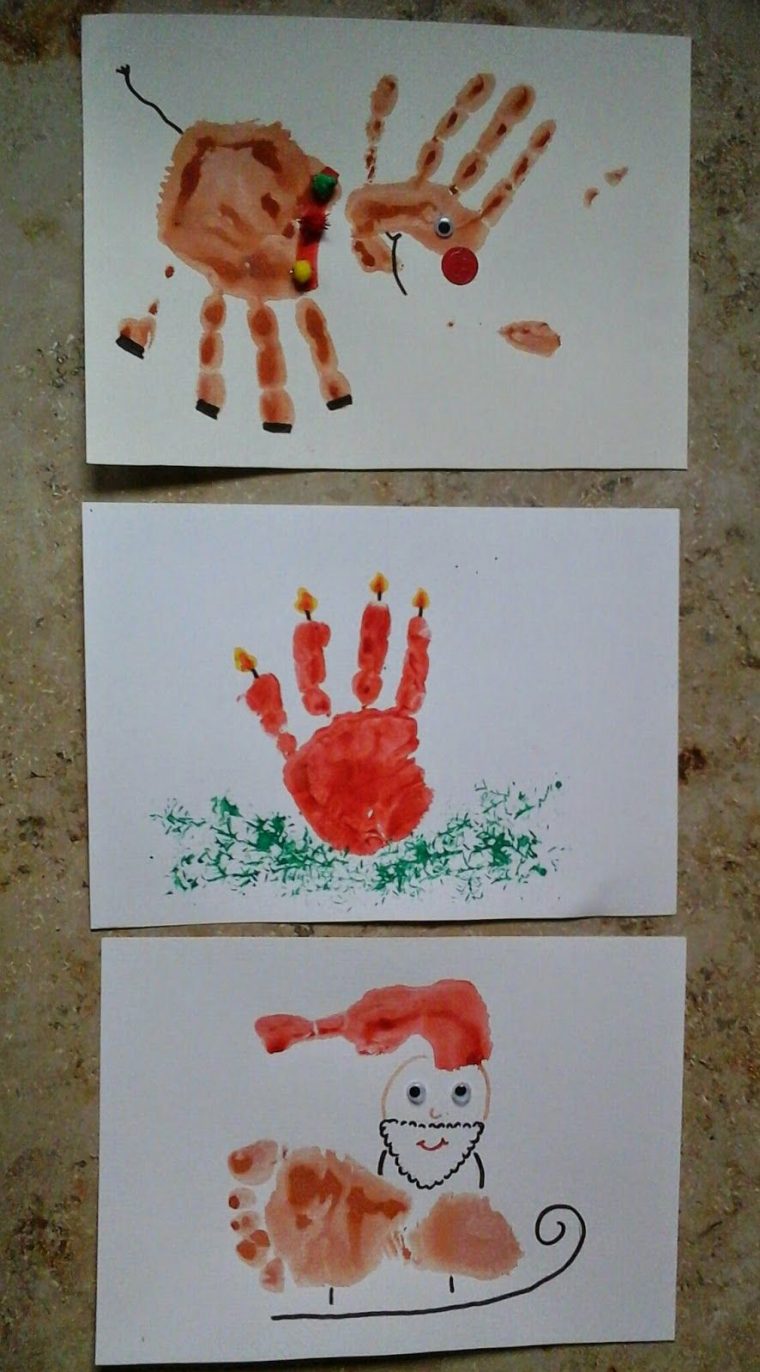 Pin Auf Craft Hand And Footprint Art intérieur Basteln Mit Kindern Unter 3 Weihnachten