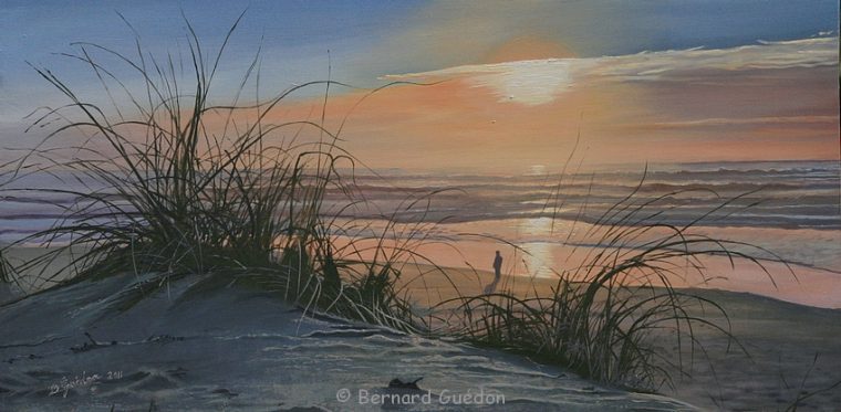 Plenitude,Coucher De Soleil Sur L'Atlantique,Peinture dedans L'Toile Du Mer Desnos Ecrire