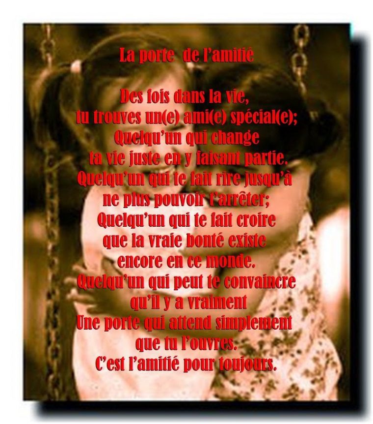 Poeme D'Amitie A Imprimer – Texte D'Amitié : Sms, Message à Guud Dessin Carte Amitie