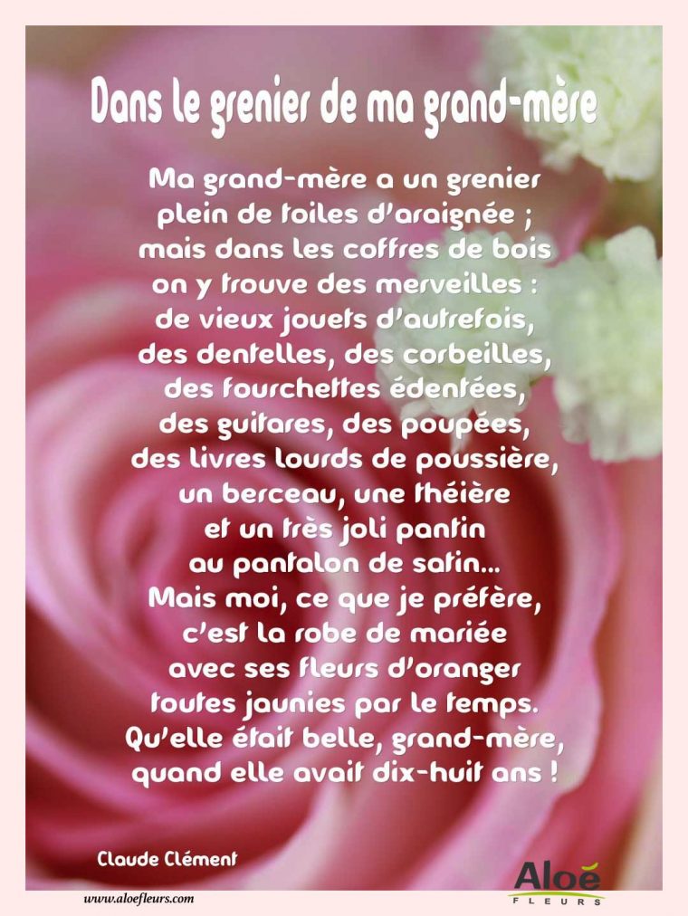 Poesie Etre Grand Mere à Poeme Sur Les Fleurs Facebook Avec Photos