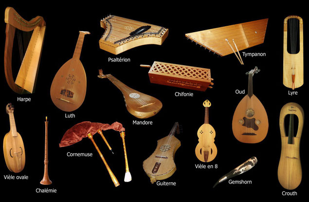 Principaux Instruments – Période Médiévale – Association concernant Instrument De Musique Du Pere Noel