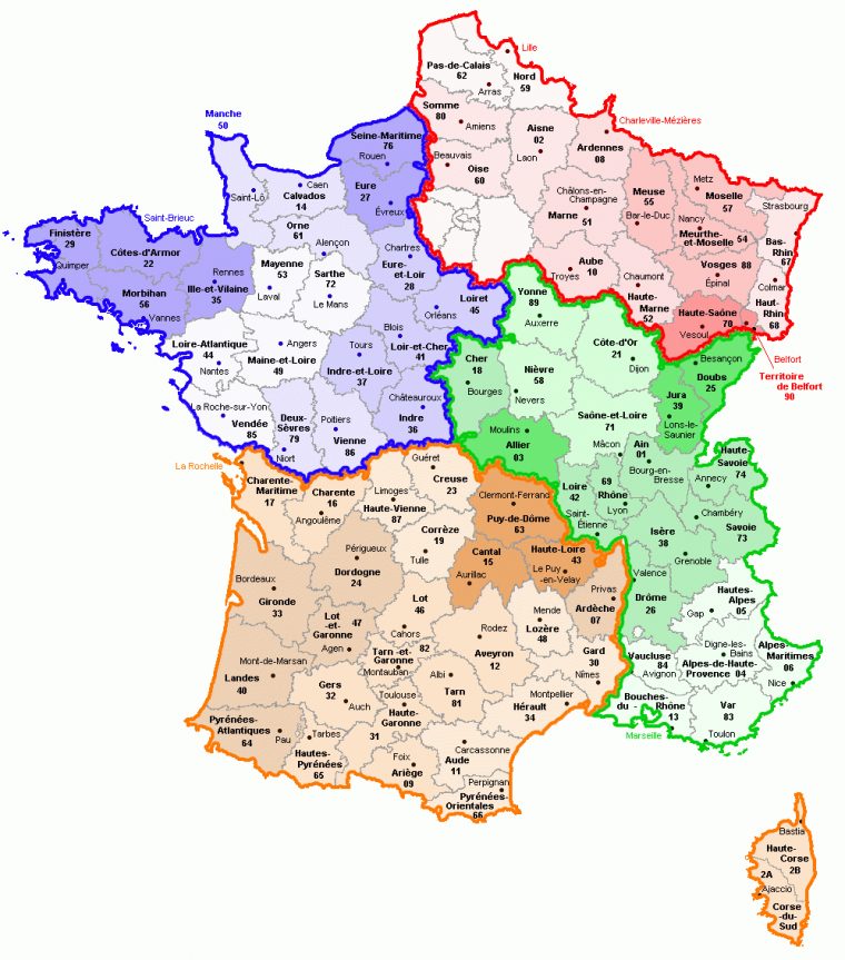 Pz C: Carte De France tout France Grande Bretagneretagne Avec Capitales