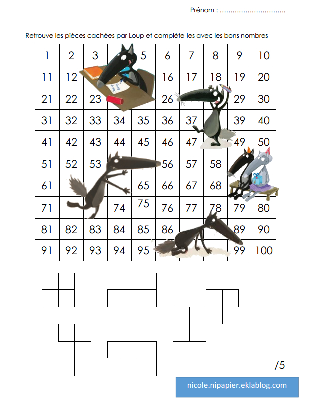 Rallye-Liens Tableau Des 100 Premiers Nombres | Tableau dedans Loup Auzou Nombre