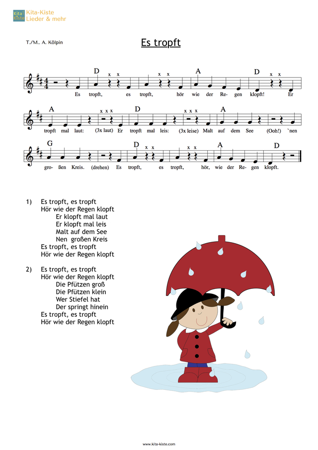Regentropfen Klopfen – Kinderlieder Für Kita & Krippe dedans Thema Farben In Der Krippe