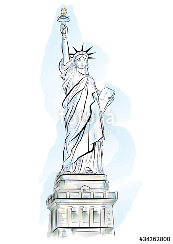 Statue Of Liberty Drawing At Getdrawings | Free Download à Desin De Statue De La Liberte