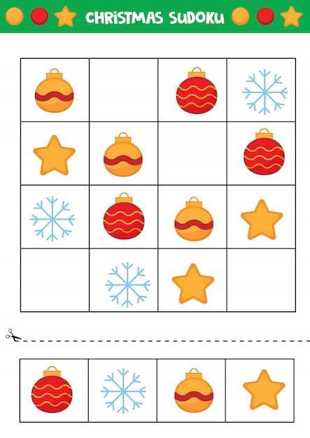 Sudoku De Noël Pour Les Enfants. Jeu Éducatif Pour Les pour Les Couleurs Sudoku