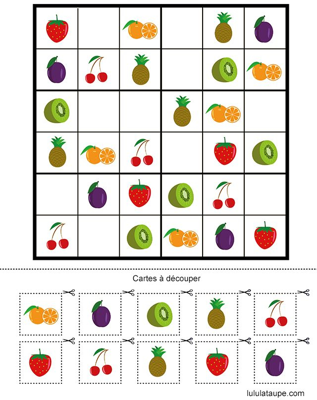 Sudoku Fruits, Légumes, Fleurs | Jeux Gratuits Pour intérieur Les Couleurs Sudoku