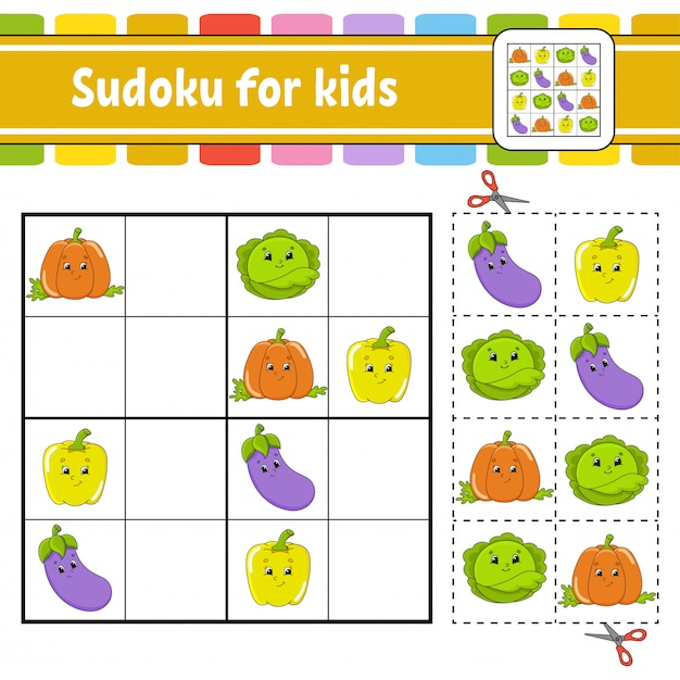 Sudoku Pour Les Enfants. | Vecteur Premium dedans Les Couleurs Sudoku