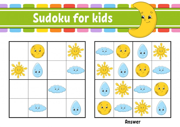 Sudoku Pour Les Enfants. | Vecteur Premium encequiconcerne Les Couleurs Sudoku