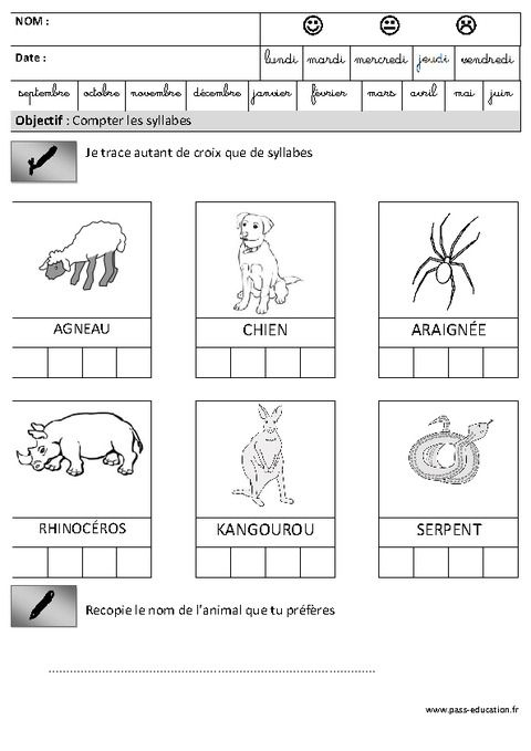 Syllabes – Phonologie – Maternelle – Grande Section – Gs intérieur Fiche Exercice Grande Section Greatestcoloringbook