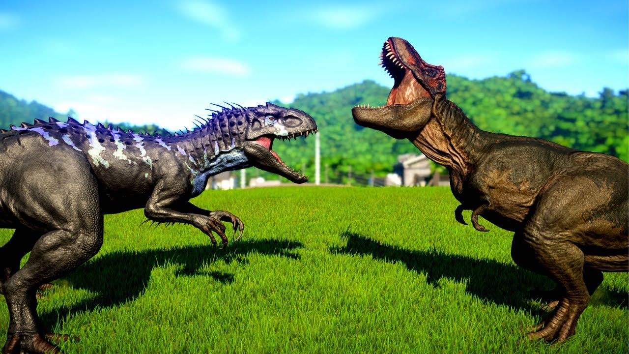T Rex Vs Indominus Rex, Spinosaurus,Giganotosaurus dedans Dinasour Vs Tyrex