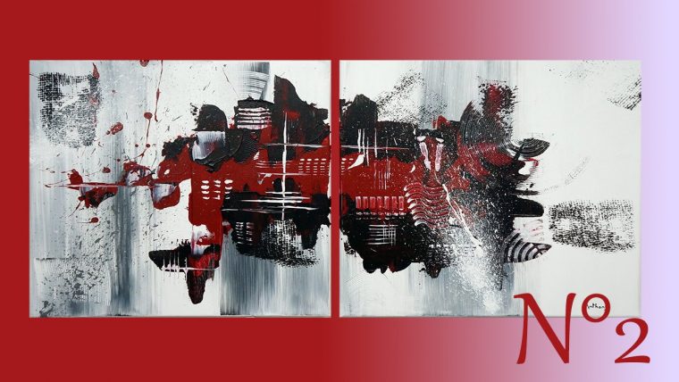 Tableau Abstrait En Rouge Et Noir – Anthony Painting – pour Spiderman A Colorier Rouge Et Noir