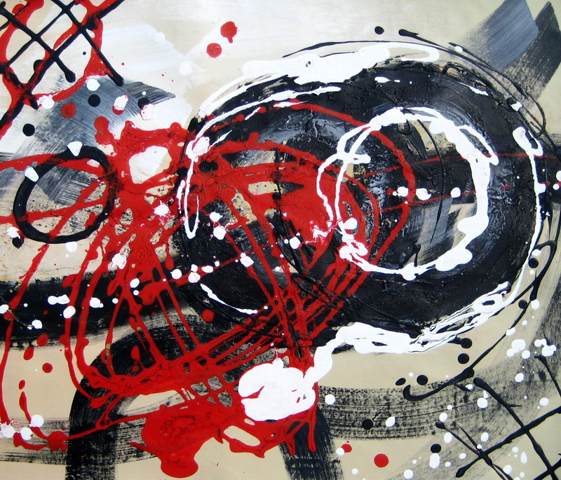 Tableau Contemporain Abstrait Rouge Gris Noir. Peinture destiné Spiderman A Colorier Rouge Et Noir