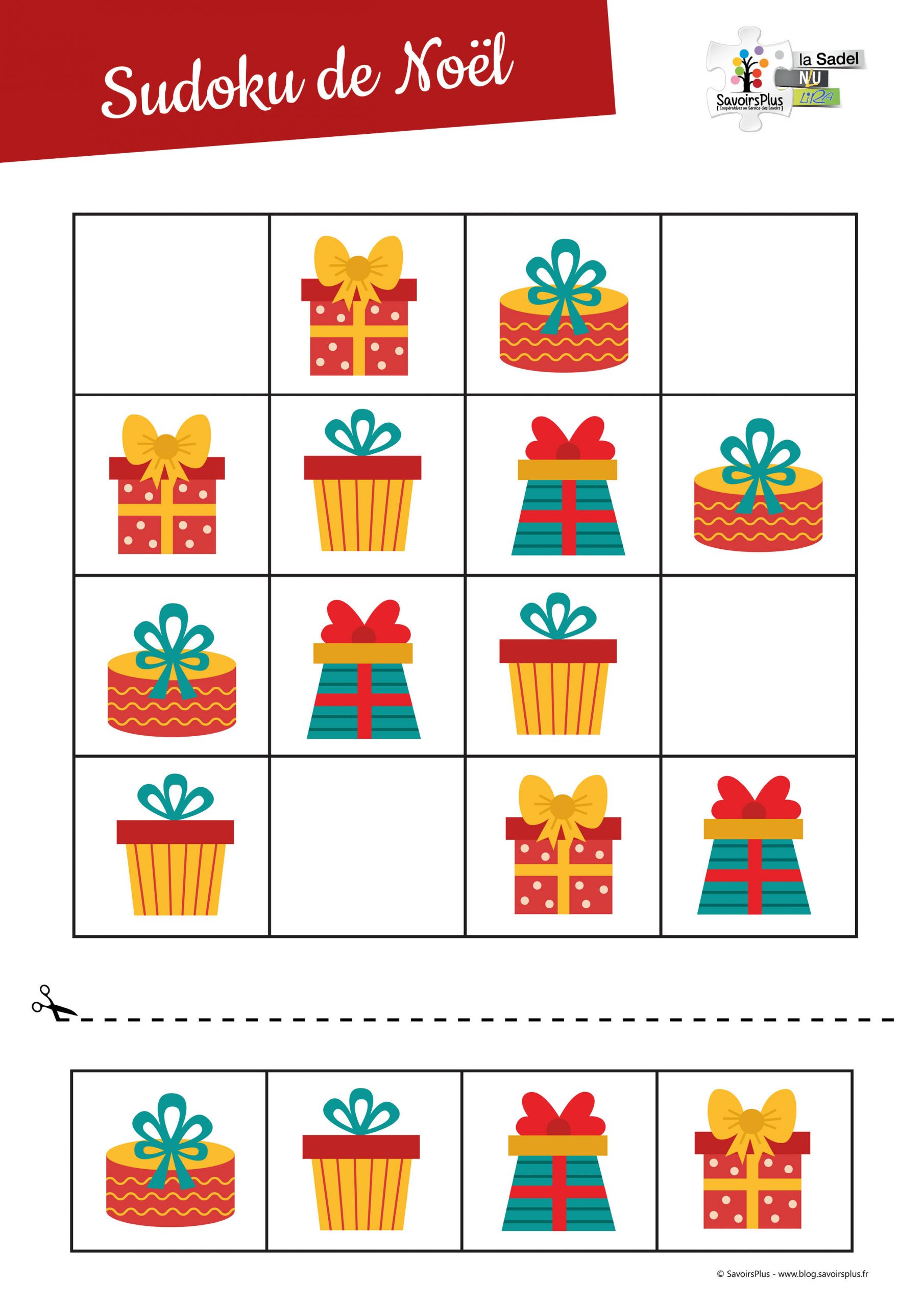 Téléchargement - Sudoku De Noël - Le Blog Savoirsplus destiné Les Couleurs Sudoku
