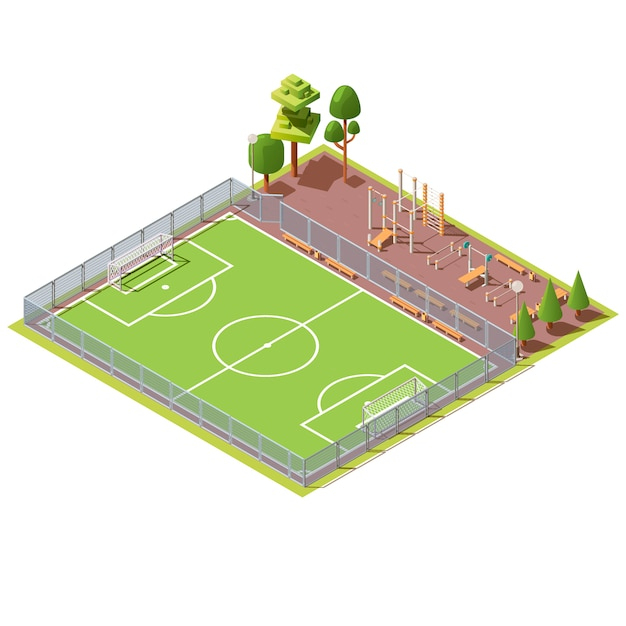 Terrain De Football Isométrique Avec Zone D'Entraînement tout Telechargement Starts De Foot Pour Coloriage